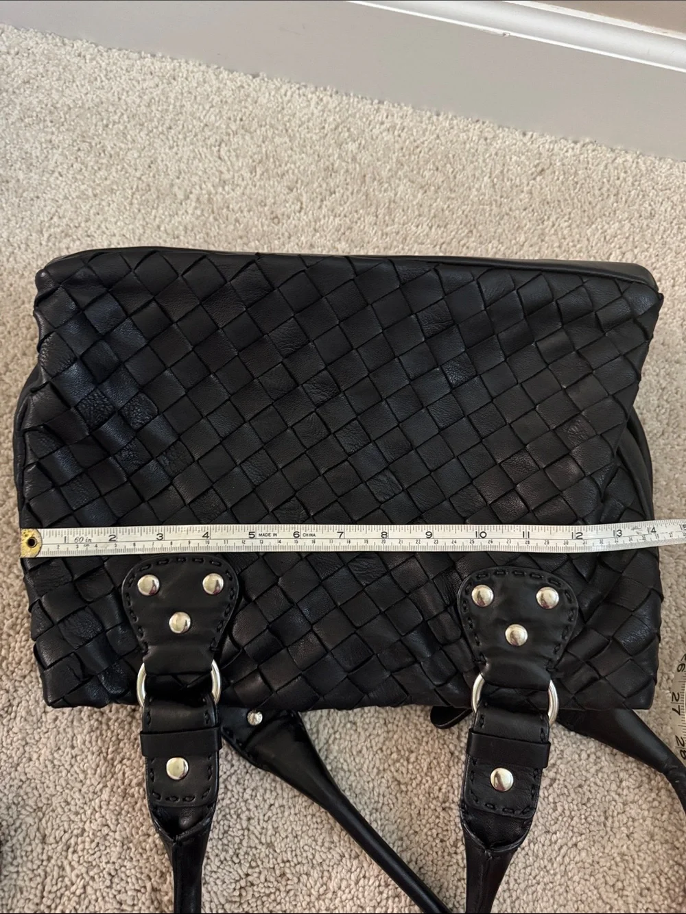 Desmo leather satchel bag from Italy